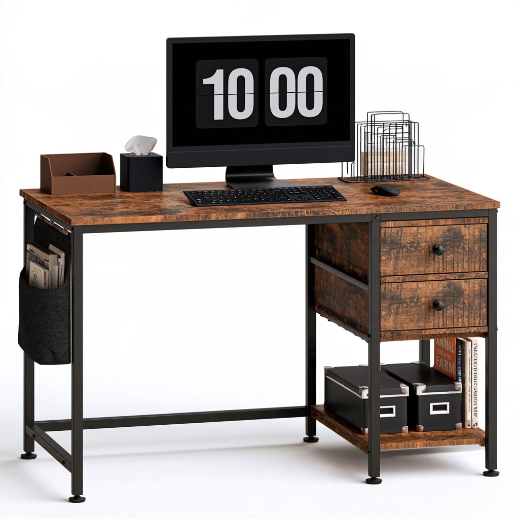 Moderner Schreibtisch, aus Holz, Farbe: braun