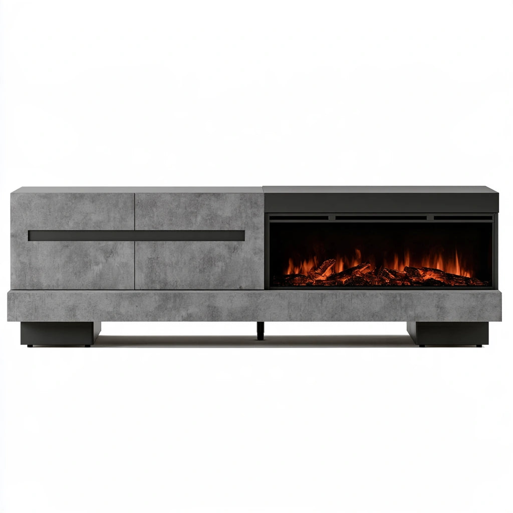 Modernes Sideboard, mit klarer Formgebung, Farbe: grau