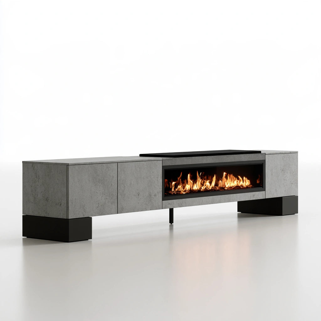 Moderner TV-Schrank, mit klarer Formgebung, Farbe: grau